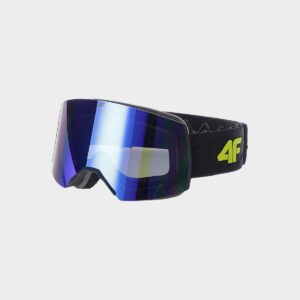 4F Gogle narciarskie z multibarwną powłoką chłopięce - czarne