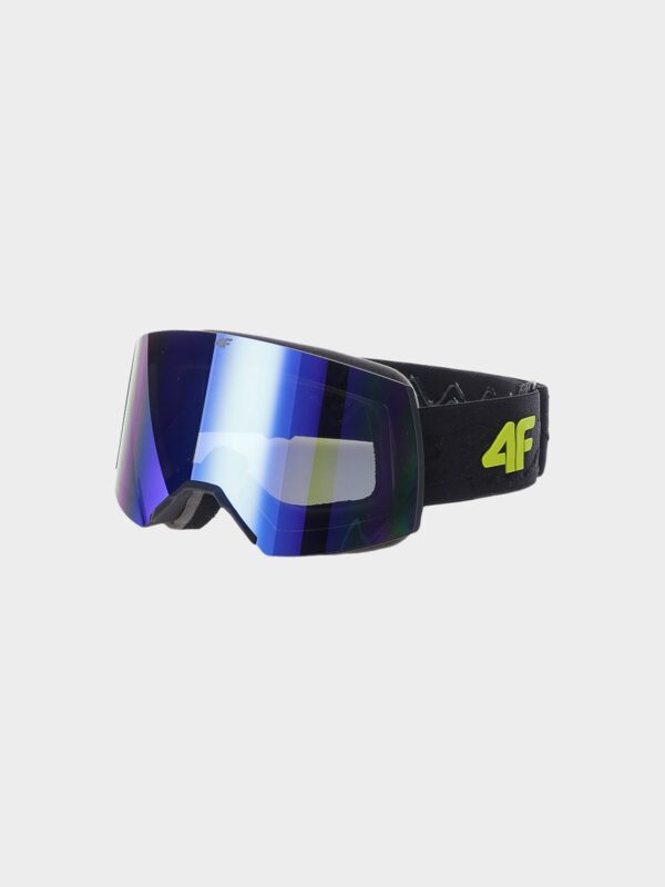 4F Gogle narciarskie z multibarwną powłoką chłopięce - czarne