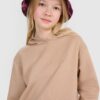 4F Bluza dresowa nierozpinana z kapturem dziewczęca - beżowa 146 (10-11 lat)