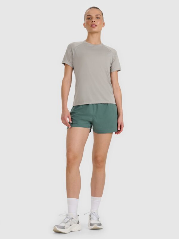 4F Koszulka do biegania regular szybkoschnąca damska - szara