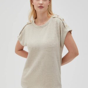 Bluzka w paski beżowa