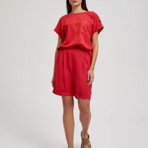 Wiskozowe szorty czerwone