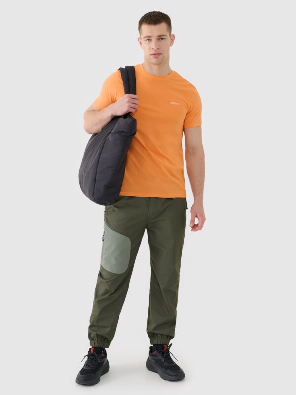 4F T-shirt regular gładki męski - pomarańczowy