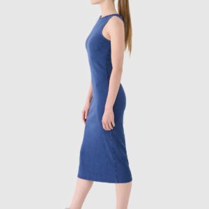 4F Sukienka z prążkowanej dzianiny damska - granatowa