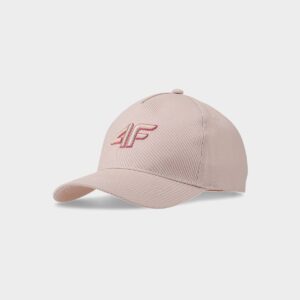 4F Czapka z daszkiem strapback dziecięca - beżowa