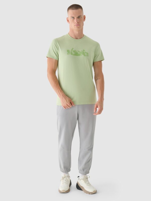 fe42fe57c7e91eaaa74abdd7c8f5024336b52cc8 4F T-shirt regular z nadrukiem męski - oliwkowy