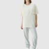 4F T-shirt oversize gładki uniseks - beżowy