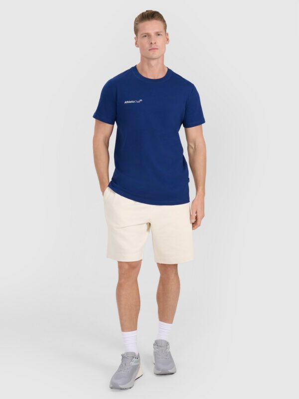 4F T-shirt regular z nadrukiem męski - granatowy