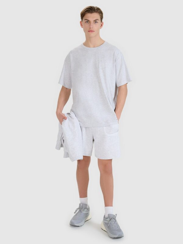 4F T-shirt oversize gładki uniseks - szary