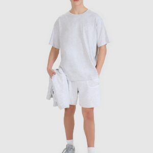 4F T-shirt oversize gładki uniseks - szary