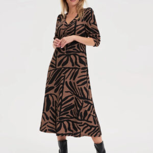 Sukienka midi brązowa