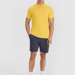 4F Koszulka polo regular męska - żółta
