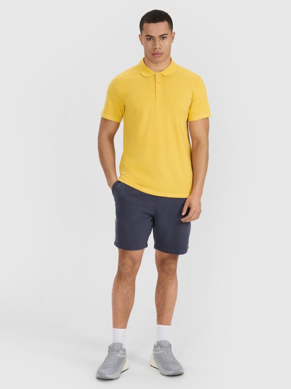 4F Koszulka polo regular męska - żółta