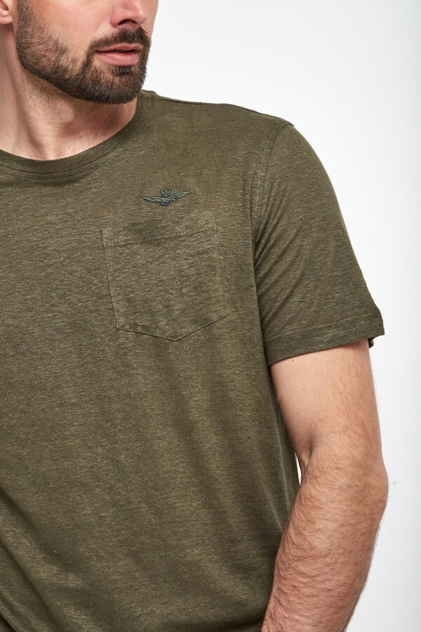 T-shirt męski lniany AERONAUTICA MILITARE