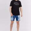 DIESEL Czarny t-shirt męski z wytłaczanym logo