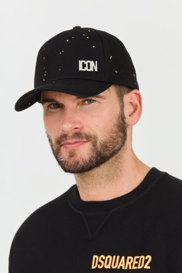 DSQUARED2 Czarna czapka z daszkie