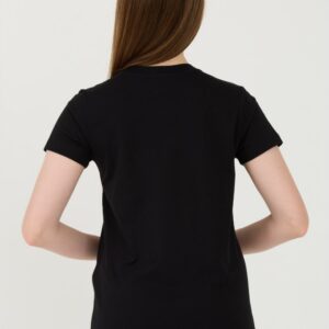 EMPORIO ARMANI Czarny damski t-shirt Uni Logo Printe