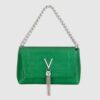 VALENTINO Zielona torebka z ozdobnym V oceania re satche