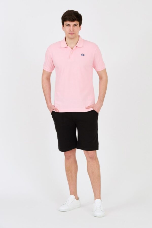 LA MARTINA Różowe męskie polo z małym logo