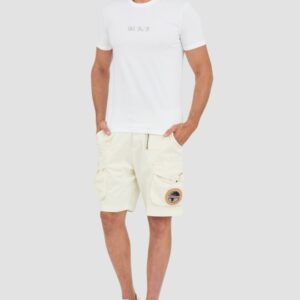 01f9e9452ce147dc0b7fed180afacdcd2af91a85 GUESS Biały męski t-shirt bawełniany z haftowanym logo