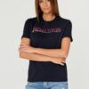 JUST CAVALLI Czarny damski t-shirt R LOGO CRYSTAL