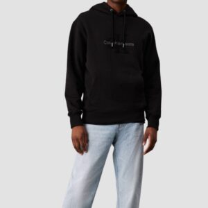 CALVIN KLEIN Czarna męska bluza z haftowanym logo
