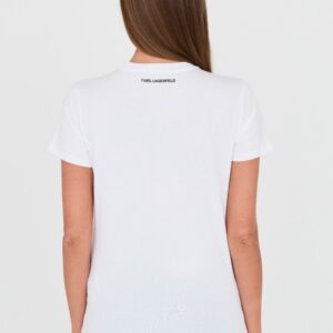 KARL LAGERFELD Biały damski t-shirt Boucle Choupette