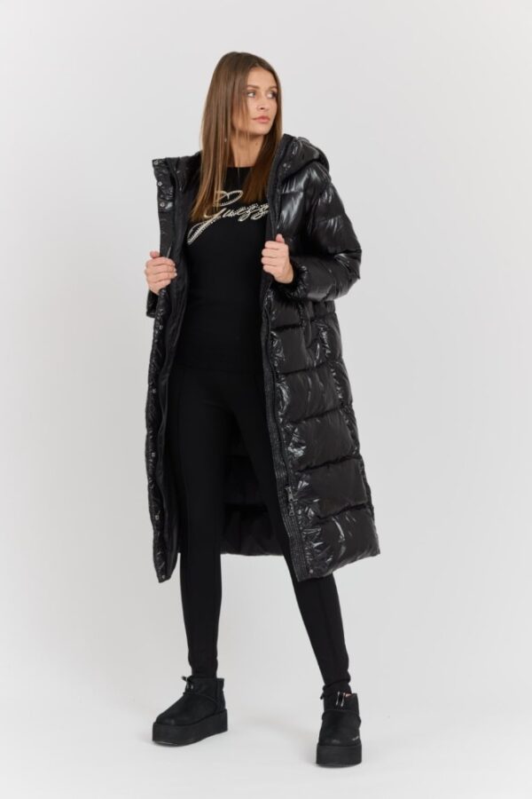 02f42186785acdd2b8f934b033fe986c1c5453cb HETREGO Czarny damski płaszcz puchowy Tara Woman Oversized Quilted Coat, Rozmiar 42 EU - 46 IT