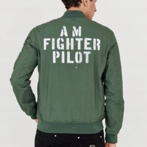 0322ea579d6eb7cd6819f8a9437f2af4f33dac50 AERONAUTICA MILITARE Męska zielona bomberka, Rozmiar 54