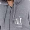 ARMANI EXCHANGE Szara bluza męska z kapturem na zamek