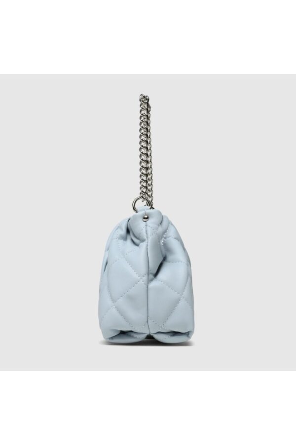 VALENTINO Marszczona pikowana błękitna torebka ocarina recycle pochette