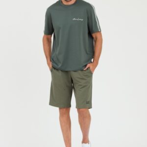 ARMANI EXCHANGE Zielony męski t-shirt bawełniany
