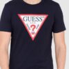 GUESS Granatowy męski t-shirt bawełniany slim fit