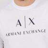 ARMANI EXCHANGE Biały t-shirt męski z czarnym logo