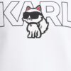KARL LAGERFELD Biała bluza damska Ikon z nadrukiem