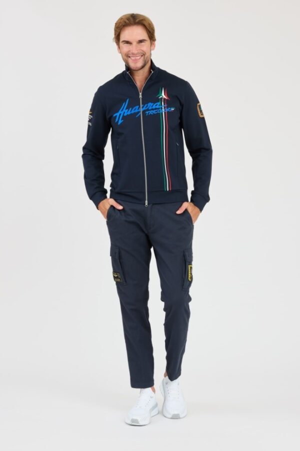 AERONAUTICA MILITARE Granatowa męska bluza rozpinana SWEATSHIRT