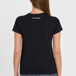 KARL LAGERFELD Czarny damski t-shirt Ikonik 2.0