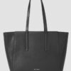 KARL LAGERFELD Czarna shopperka Leather Tote Pin