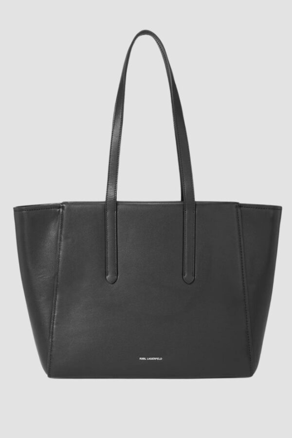 KARL LAGERFELD Czarna shopperka Leather Tote Pin