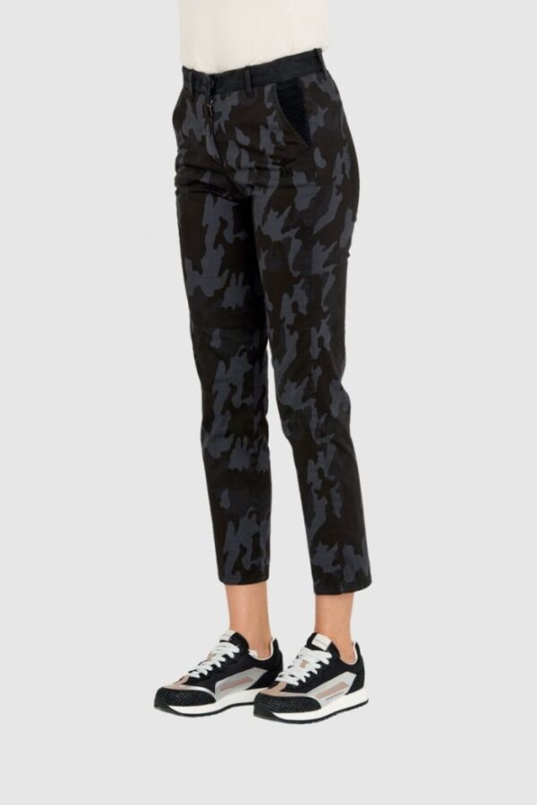 AERONAUTICA MILITARE Spodnie chinosy damskie w czarne moro, Rozmiar 38 IT - 34 EU