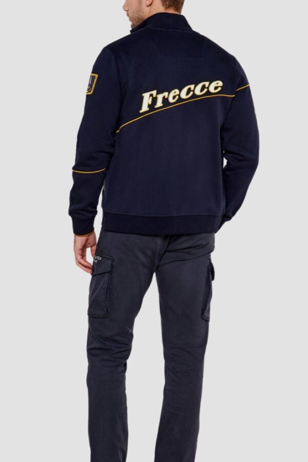 AERONAUTICA MILITARE Granatowa bluza męska Embroidered Color-block