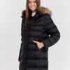 05ac079c96553cd46c594caf5a38f4e9eb8e3d47 HETREGO Czarna damska kurtka puchowa Leonie Quilted Woman Jacket With Detached Hood, Rozmiar 40 EU - 44 IT