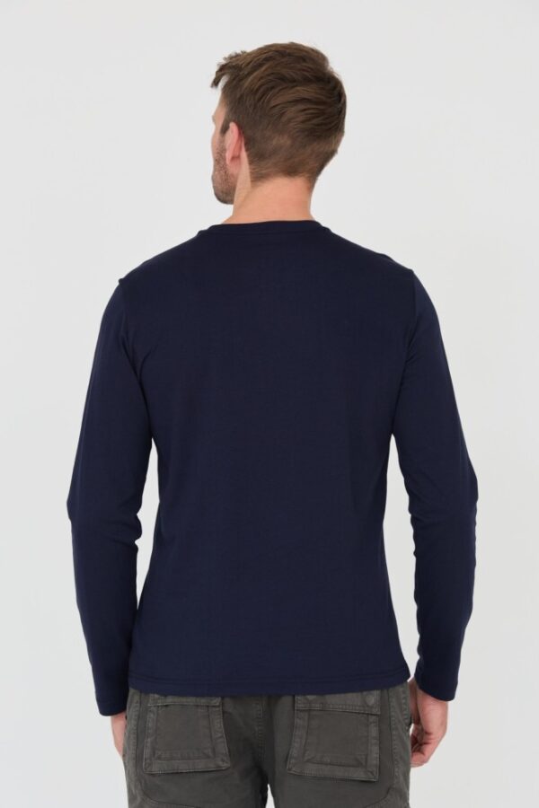 AERONAUTICA MILITARE Granatowy męski bawełniany longsleeve F-84G Thunderjet