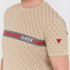 GUESS Beżowy męski t-shirt Jamey