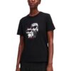 KARL LAGERFELD Czarny damski t-shirt Ikon Sketch Duo