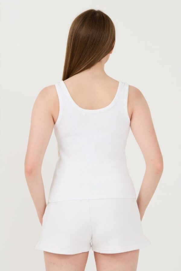 GUESS Biały damski top Ribbed Knit Tank