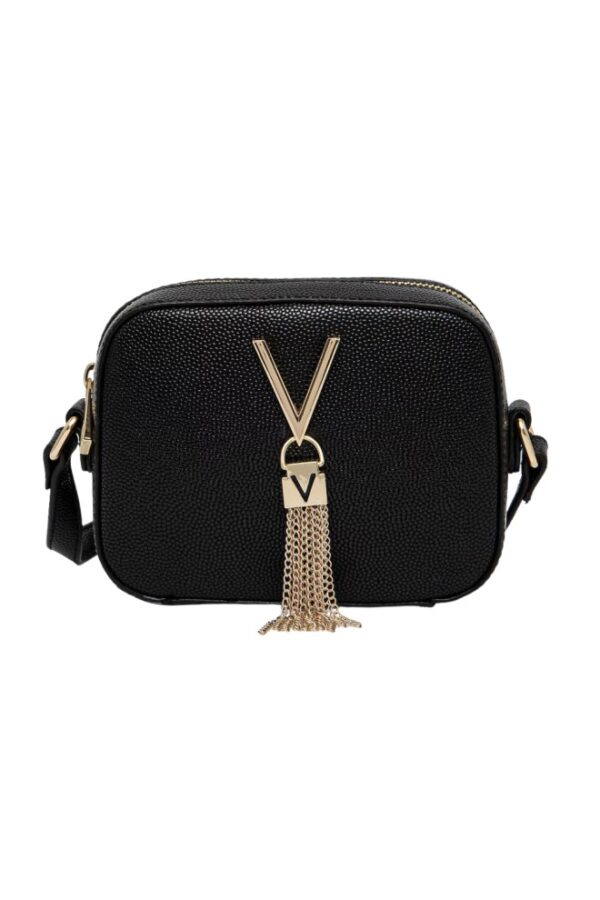 VALENTINO Czarna torebka ze złotymi okuciami Divina Camera Bag