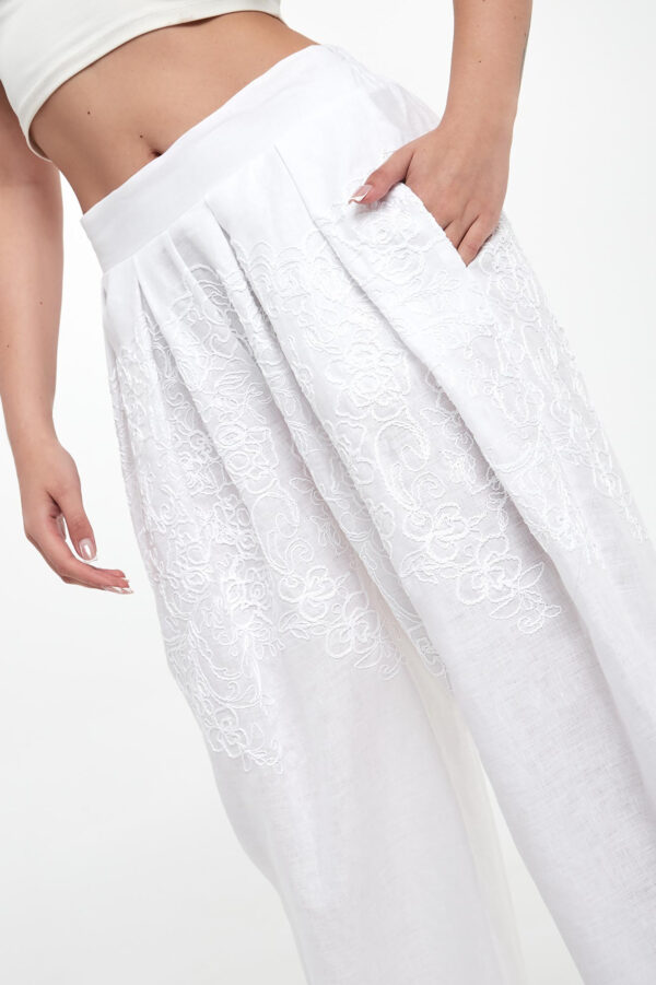 Spodnie damskie z lnem ERMANNO SCERVINO LIFE