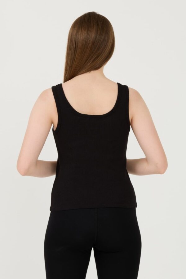 GUESS Czarny damski top Ribbed Knit Tank