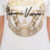 07c013cb37f94318c942f6cd37b0e7f8397744ff VERSACE Biały t-shirt damski ze złotą meduzą